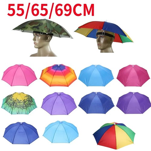 Head umbrella hat - hat, elastic