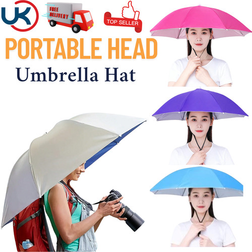 Portable umbrella hat - portable, with