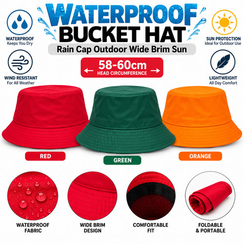 Waterproof bucket hat rain cap - rain,