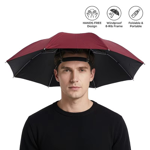 Hands free head umbrella - free,