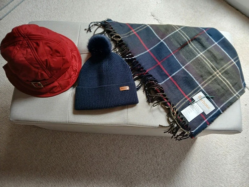 Barbour rainhat scarf and